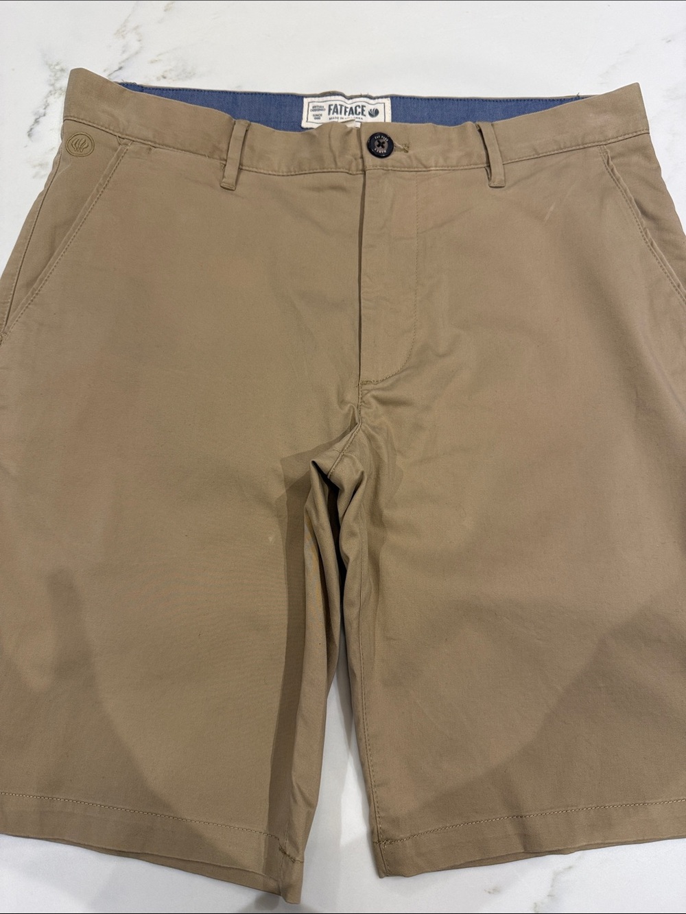 Fat Face Men's Tan Flat Front Chino Shorts